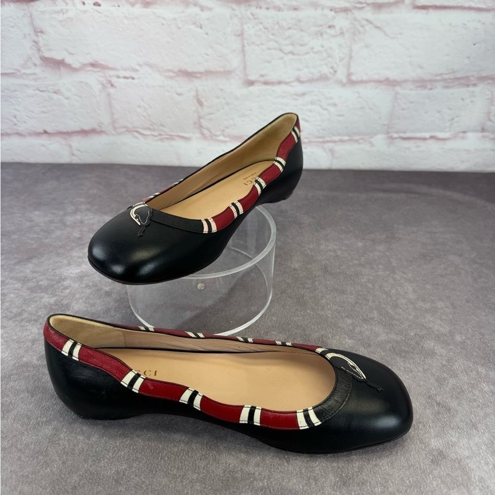 Rare Gucci Kingsnake Women’s Ballet Leather Flats 35.5 - Picture 2 of 10